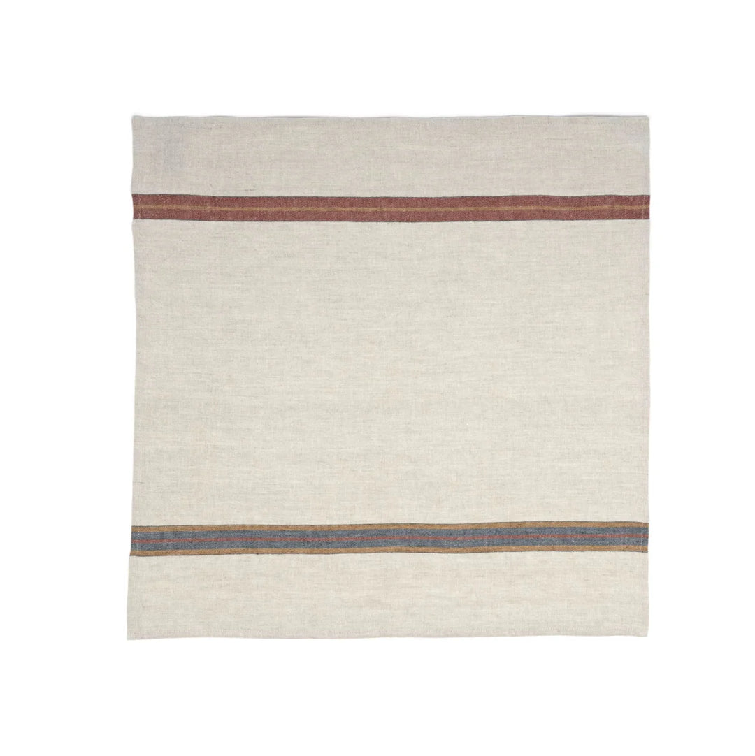 Libeco Linen | Dock Linen Tea Towel | Leather Stripe