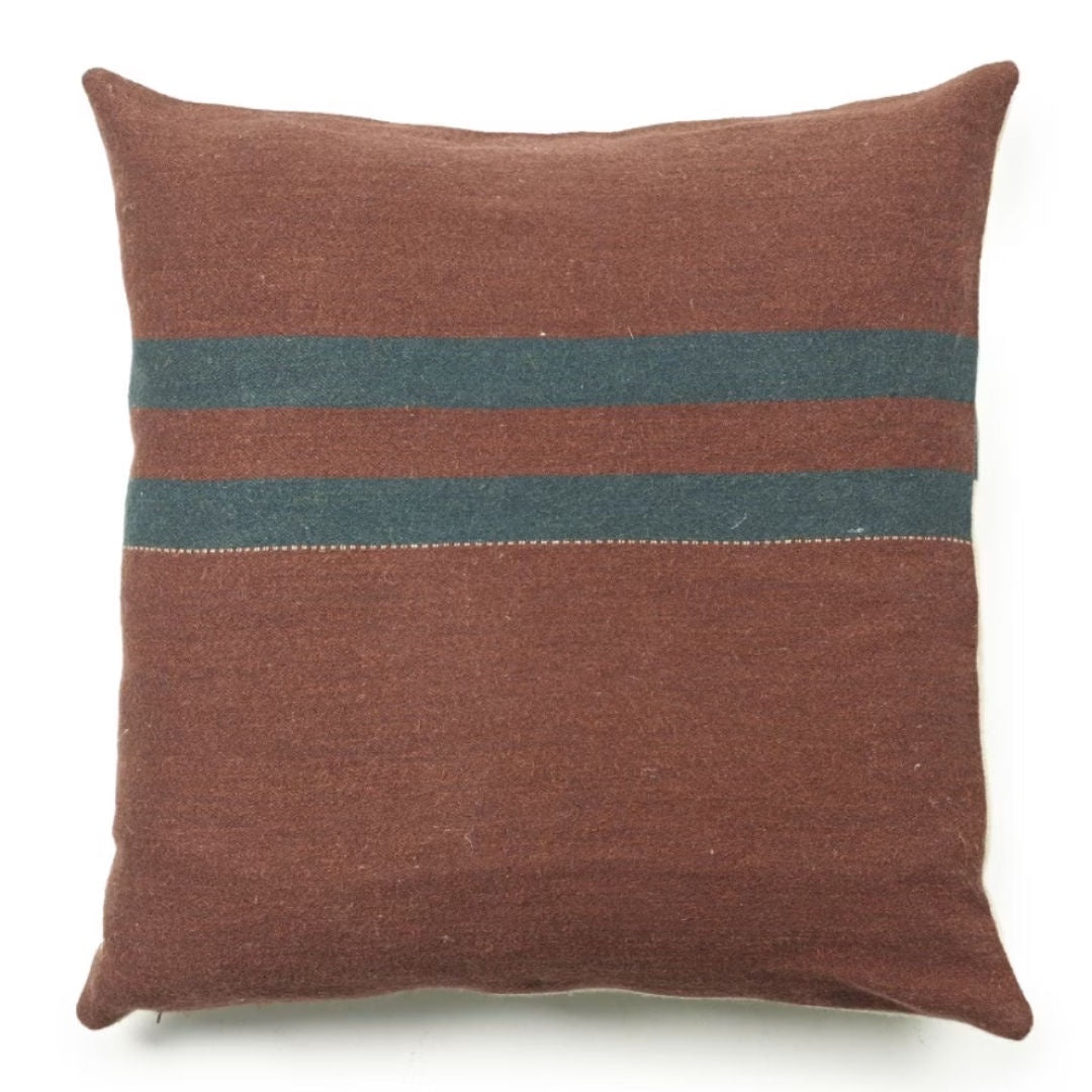 Libeco Linen Juniper Cushion Cover | 63 x 63cm | Leather / Wool - Suzie Anderson Home