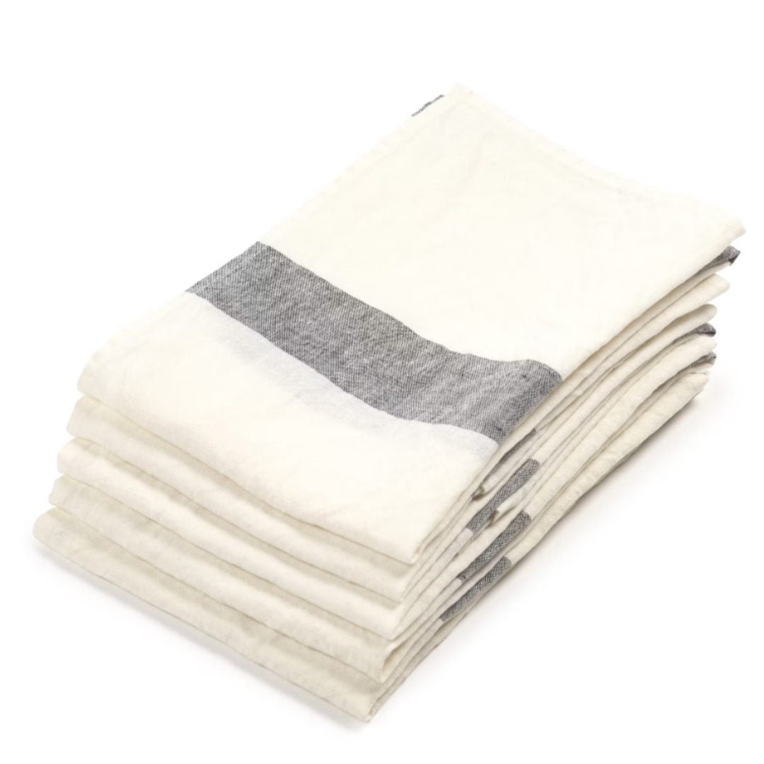 Libeco Porticcio Linen Tea Towel | Black - Suzie Anderson Home