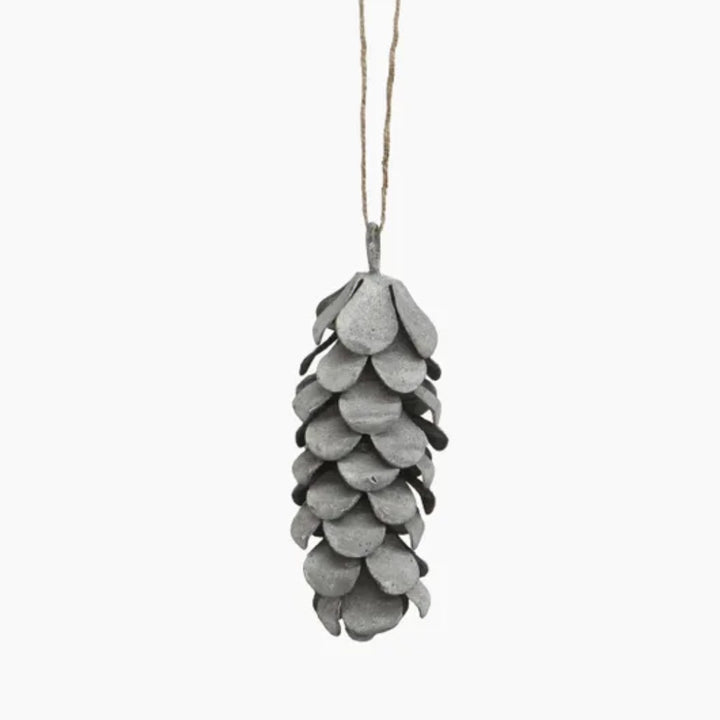 Hanging Pinecone Ornament | Long Ash Grey