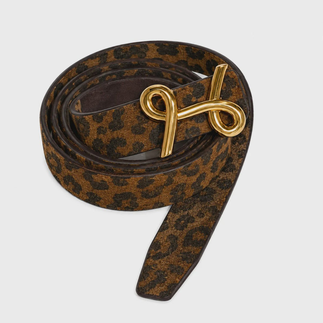 L'ora Pamela Tan Leopard Revesible Leather Belt - Suzie Anderson Home