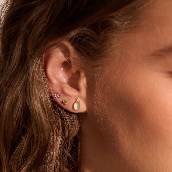 Loved Always Faceted Moonstone Earrings | 18K Yellow Gold Plate | Murkani - Suzie Anderson Home