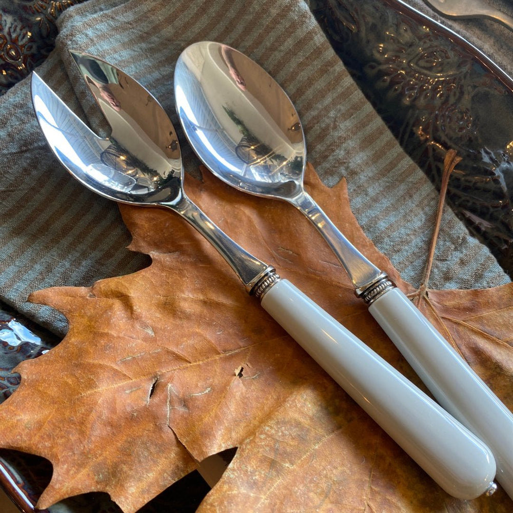Lucie Salad Servers | Set of 2 | Grey - Suzie Anderson Home