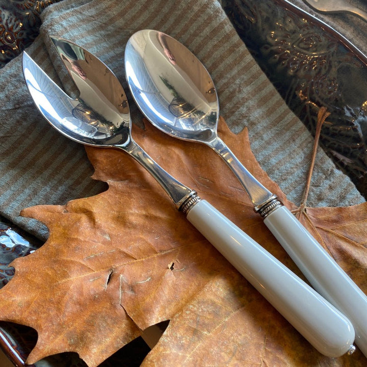 Lucie Salad Servers | Set of 2 | Grey - Suzie Anderson Home