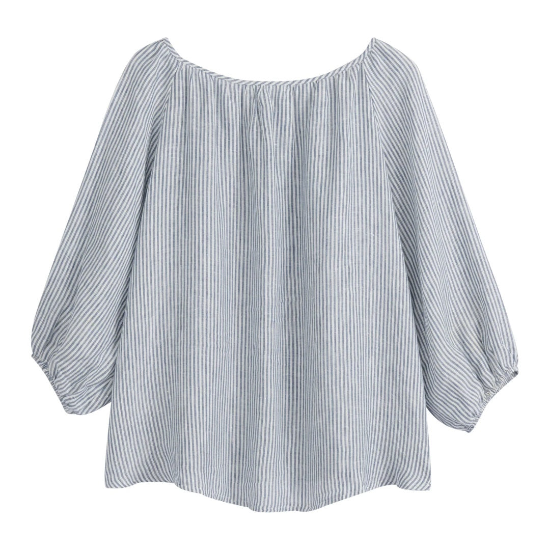 Bypias | Analise Linen Shirt | Blue Stripe