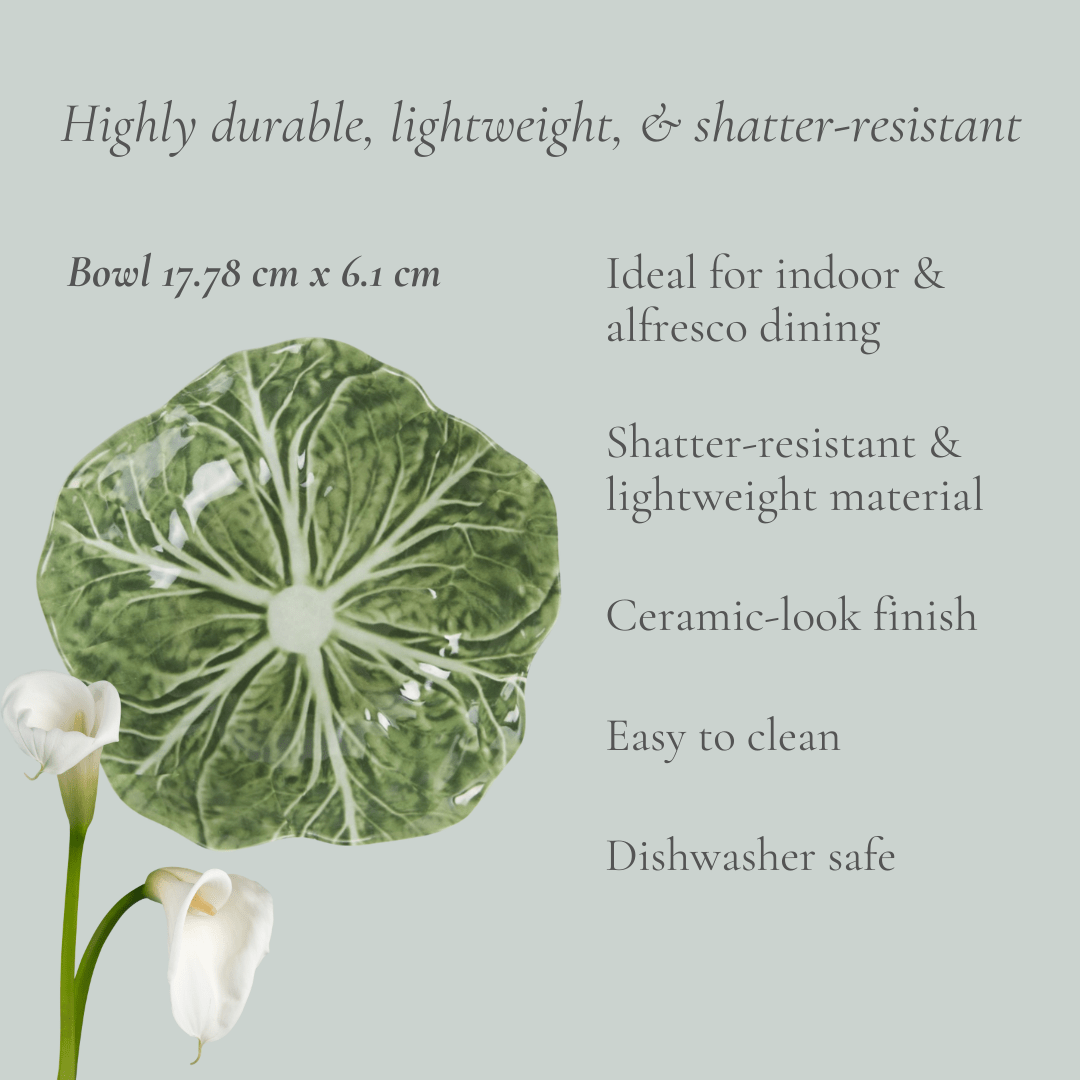 Luxe Cabbage Leaf Bowl | Melamine - Suzie Anderson Home