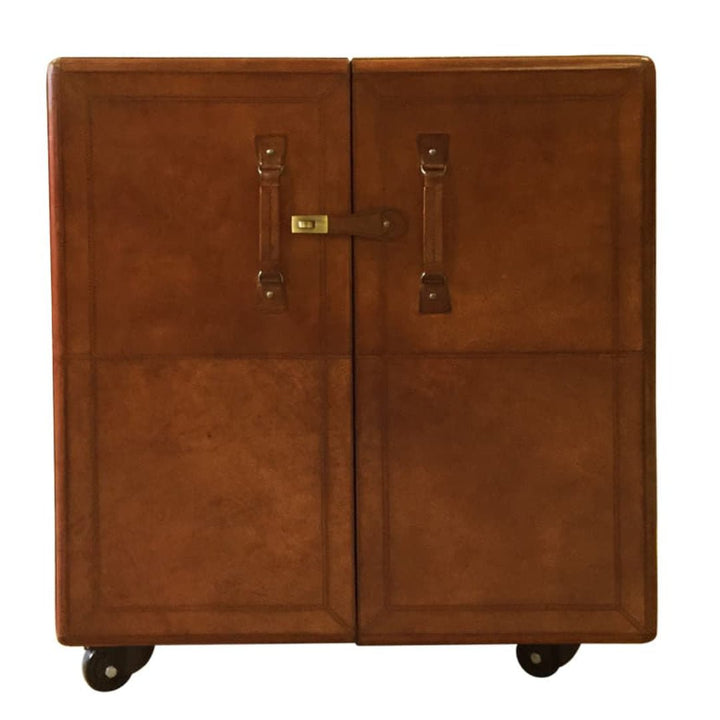 Luxury Leather Bar Cabinet | Tan - Suzie Anderson Home