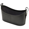 Leather Magazine Scoop Basket | Black