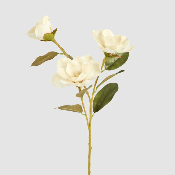 Faux Gloriosa Magnolia Spray | Light Brown