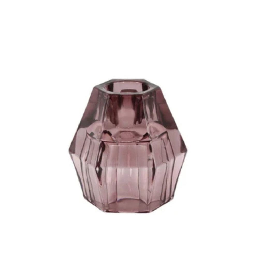 Manon Glass Double Ended Candle Stand | Amethyst - Suzie Anderson Home
