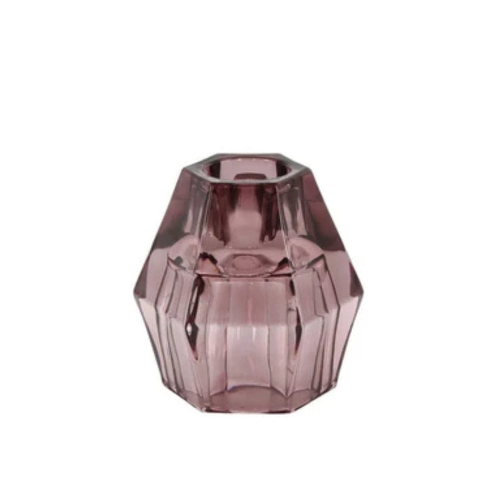 Manon Glass Double Ended Candle Stand | Amethyst - Suzie Anderson Home