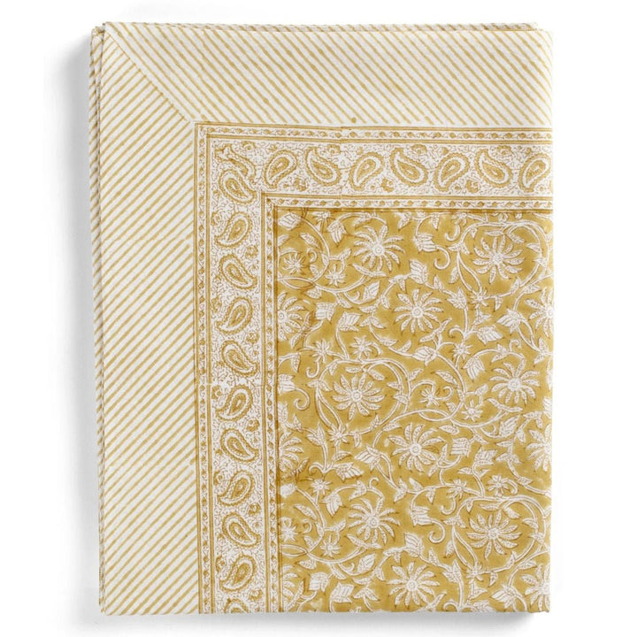 Margerita Cotton Tablecloth | Yellow Olive | 170 x 270cm - Suzie Anderson Home