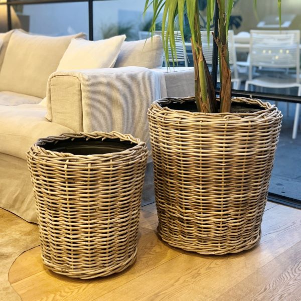 Marko Rattan Pot with Tub Insert - Suzie Anderson Home