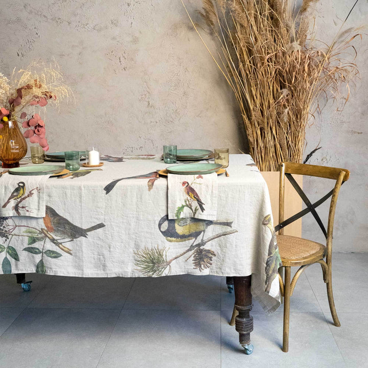 Small Birds | Linen Tablecloth | 170 x 250cm