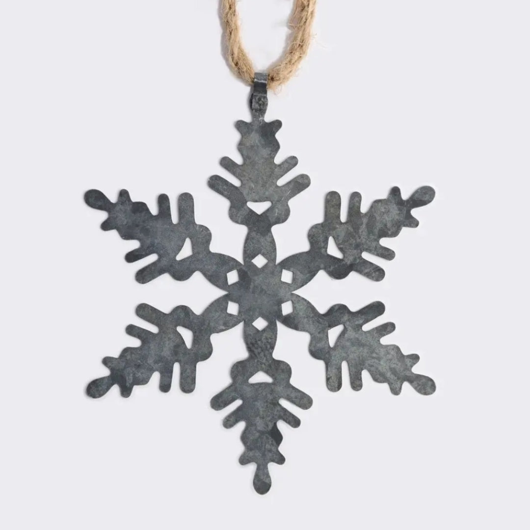 Snowflake Tin Hanging Decoration | Medium 15cm