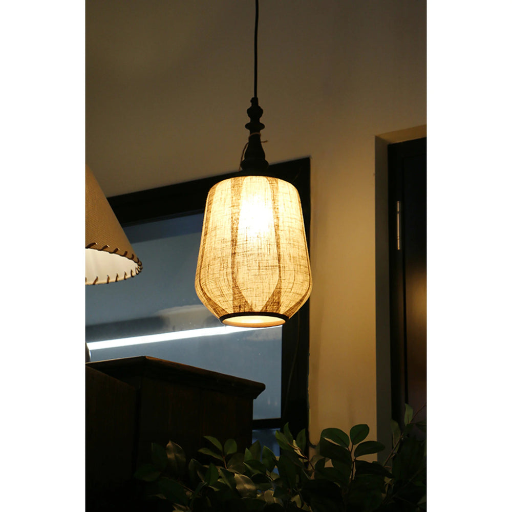 Medusa Pendant Light with Linen Shade - Suzie Anderson Home