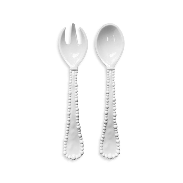 Pearl Salad Server Pair | Melamine | White