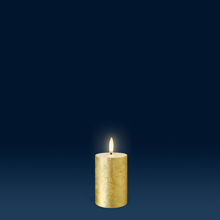 Metallic Gold Textured Pillars | Flameless Candle-Suzie Anderson Home
