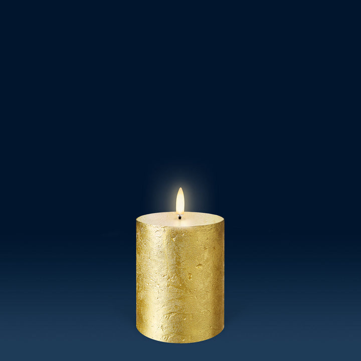 Metallic Gold Textured Pillars | Flameless Candle-Suzie Anderson Home