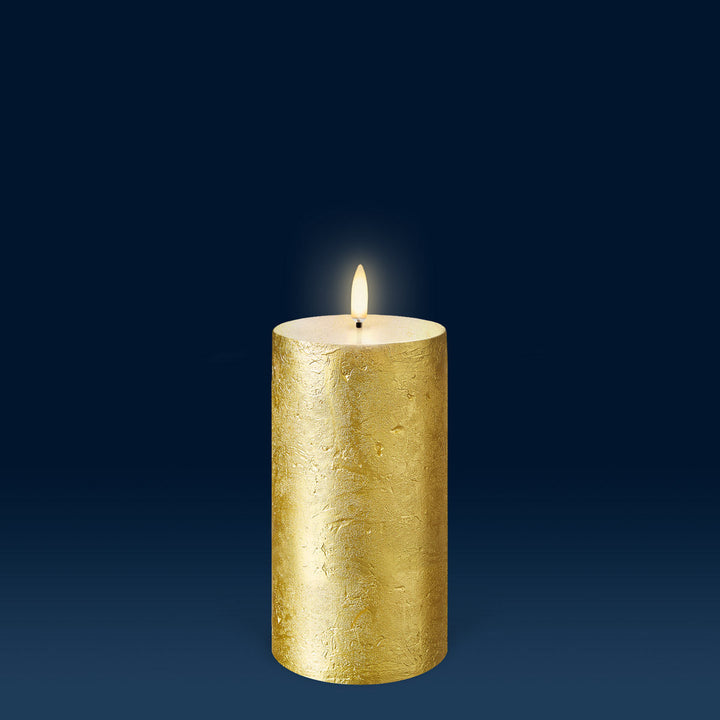 Metallic Gold Textured Pillars | Flameless Candle-Suzie Anderson Home