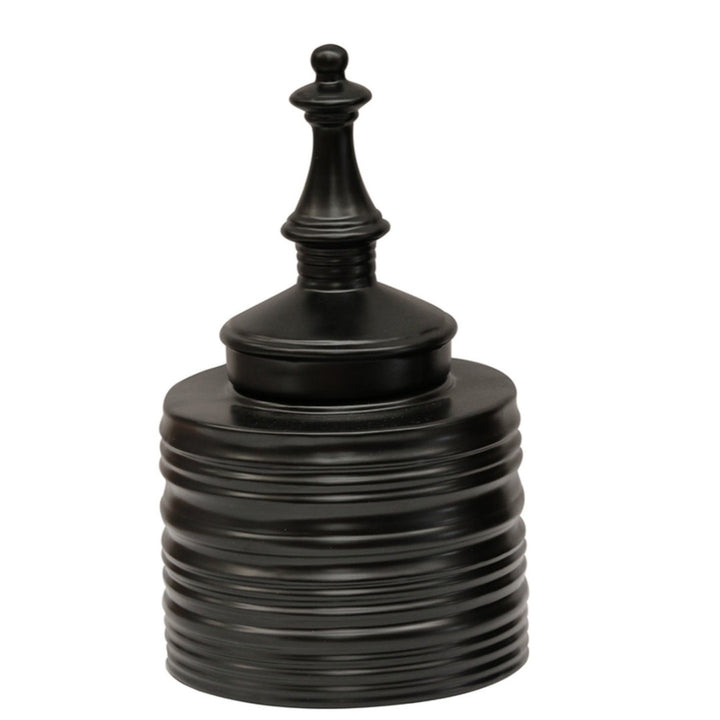 Ceramic Ebony Vessel with Lid | Midi