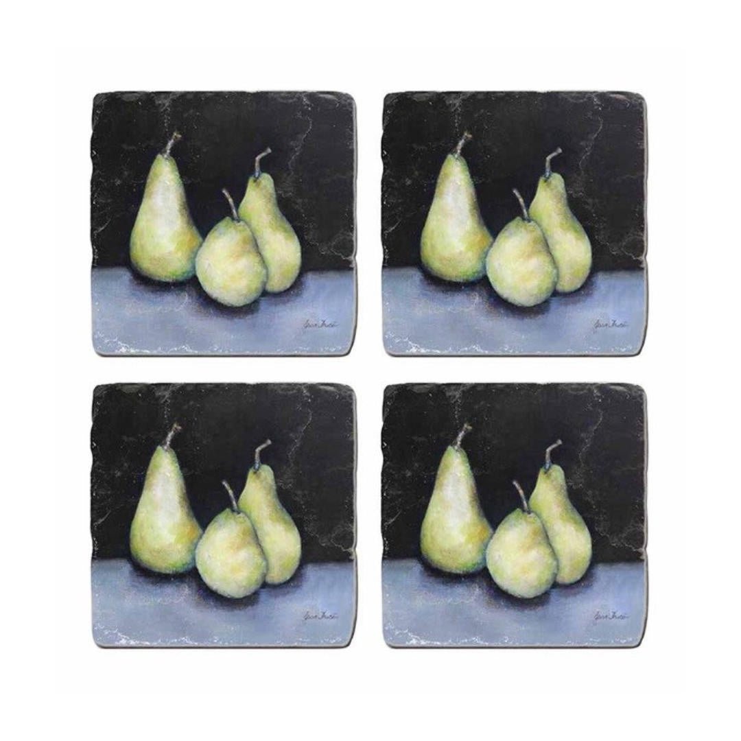 Midnight Pears Coaster Set | Set of 4 - Suzie Anderson Home