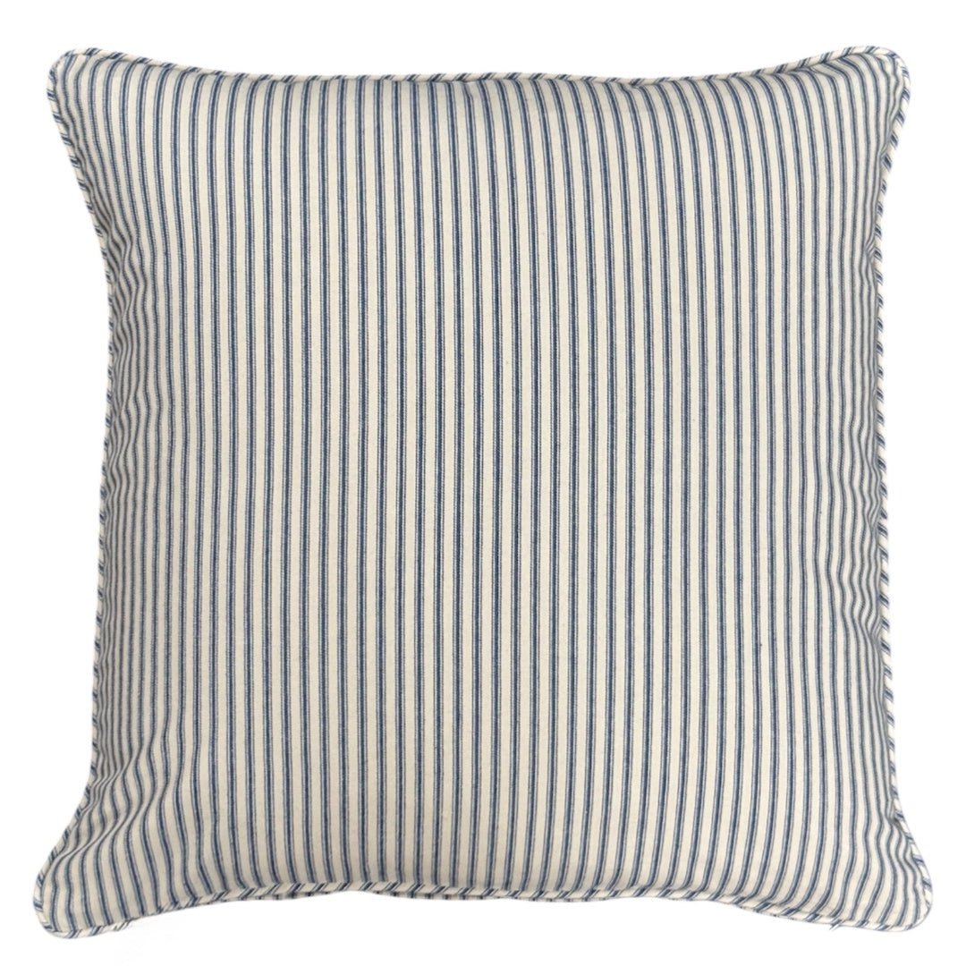 Millbrook Ticking Navy CUSTOM Cushion & Insert | 55x55cm - Suzie Anderson Home