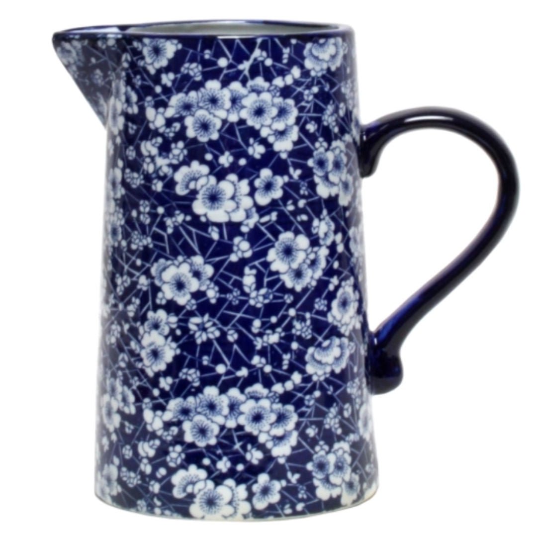 Ming Blossom Blue & White Jug | 22cm - Suzie Anderson Home