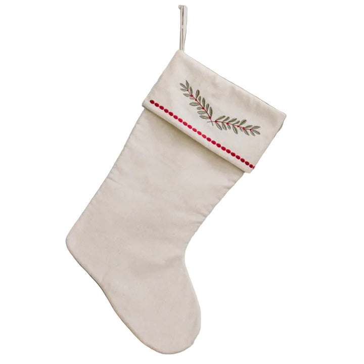 Mistletoe Branch Christmas Stocking
