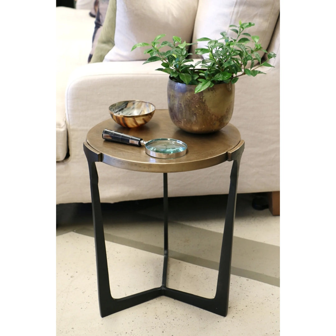 Kesha Side Table | Antique Brass &amp; Bronze | W41 x H50cm