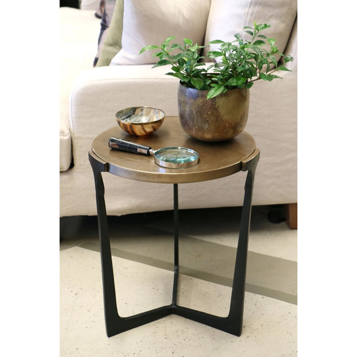 Kesha Side Table | Antique Brass &amp; Bronze | W41 x H50cm