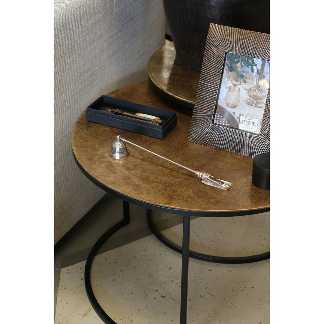 New York Round Nesting Tables | Vintage Brass Finish