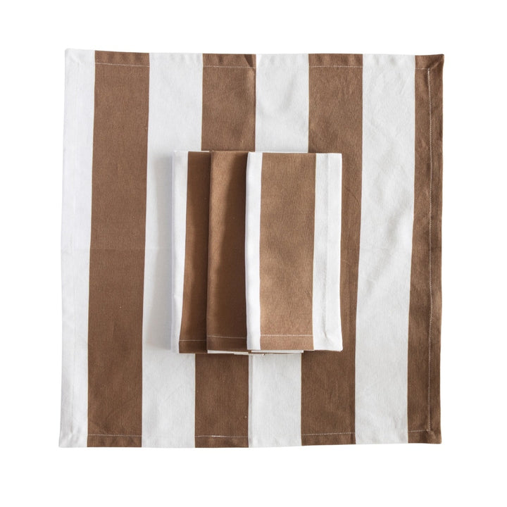 Mocha Stripe Cotton Napkins | SET OF 4