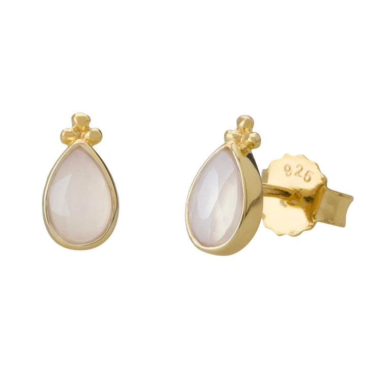 Loved Always Faceted Moonstone Earrings | 18K Yellow Gold Plate | Murkani