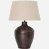Morrocan Ridged Antique Black Aluminium Lamp Base | H38cm - Suzie Anderson Home