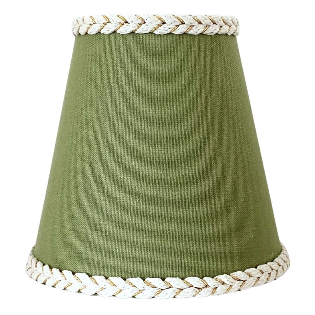Moss Green Braided Trim Lamp Shade (*PLEASE READ DESCRIPTION) - Suzie Anderson Home