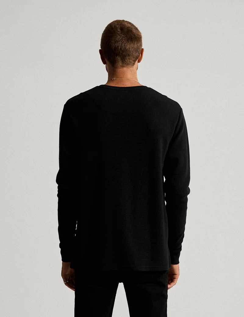 Simple | Men’s Smith Long Sleeve Waffle | Black
