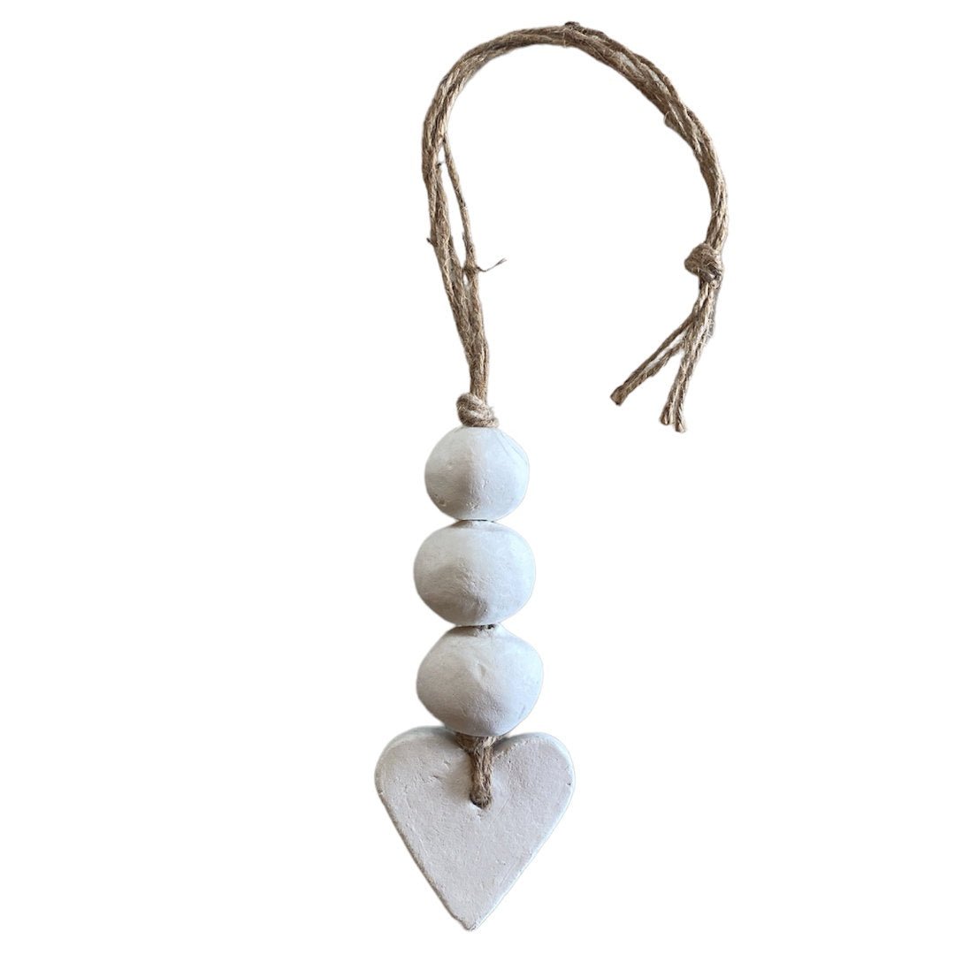 Mud Beads Hearts on Jute - Suzie Anderson Home