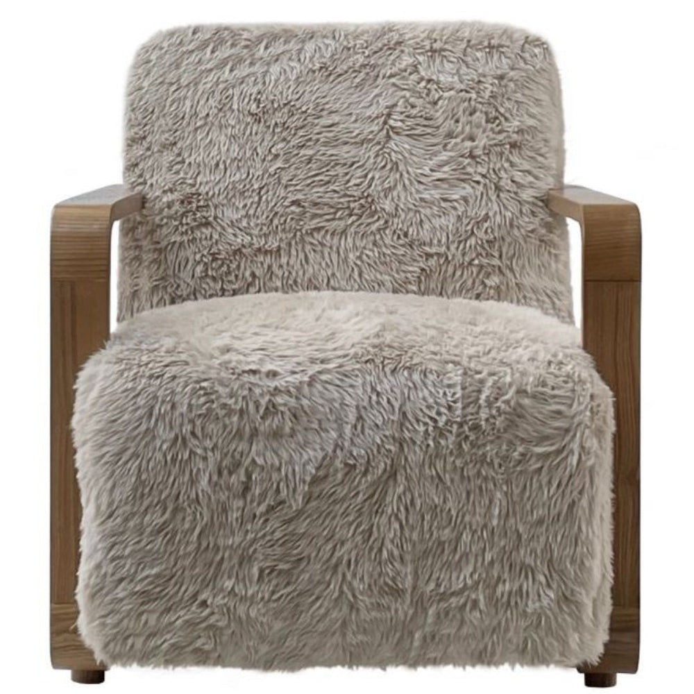Mulligan Armchair | Faux Sheepskin Beige - Suzie Anderson Home
