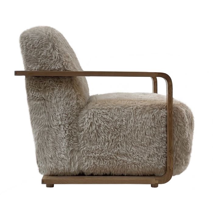 Mulligan Armchair | Faux Sheepskin Beige - Suzie Anderson Home