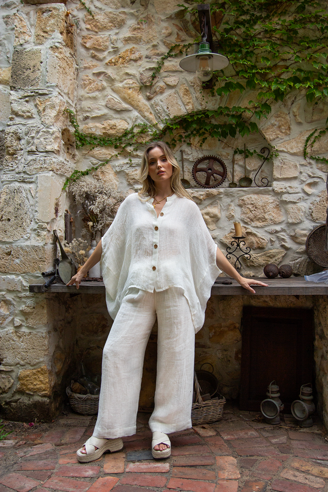 Scandi | Amalfi Linen Top | White