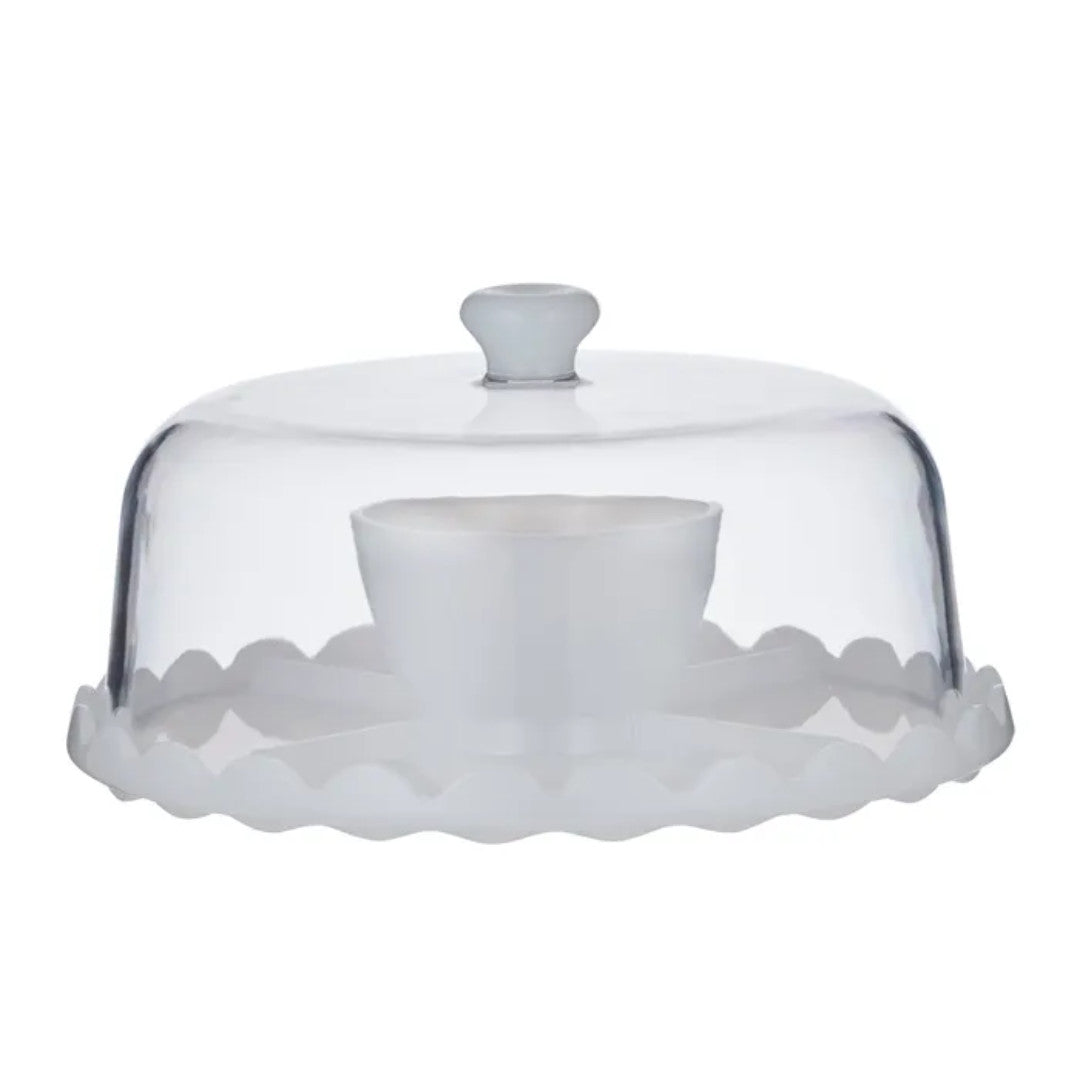 Filly 2 Piece Acrylic Pedestal Server with Lid