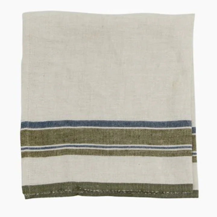 Green Selvedge Stripe Linen Napkin | SET OF 4