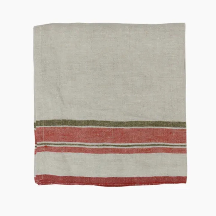 Red Selvedge Stripe Linen Napkin | SET OF 4