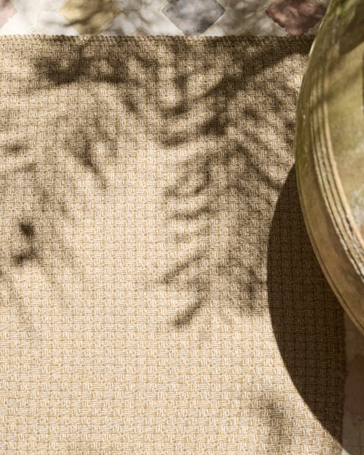 Natural Basket Weave Indoor Outdoor Rug | Steve Cordony | Washable & UV-Stabilized