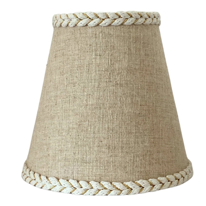 Natural Braided Trim Lamp Shade  - For Rechargeable Lamp Base Only