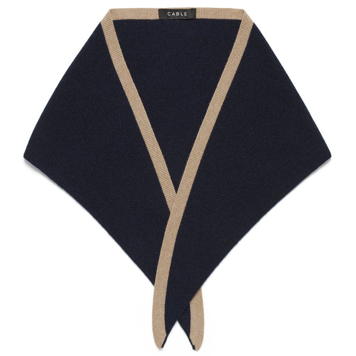 Cable | Cashwool Neck Scarf | Navy
