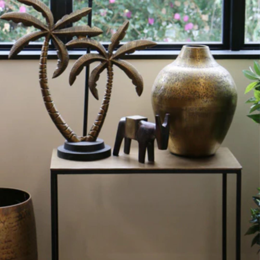 New York Small Console Table | Antique brass | W60 x D31 x H82cm - Suzie Anderson Home