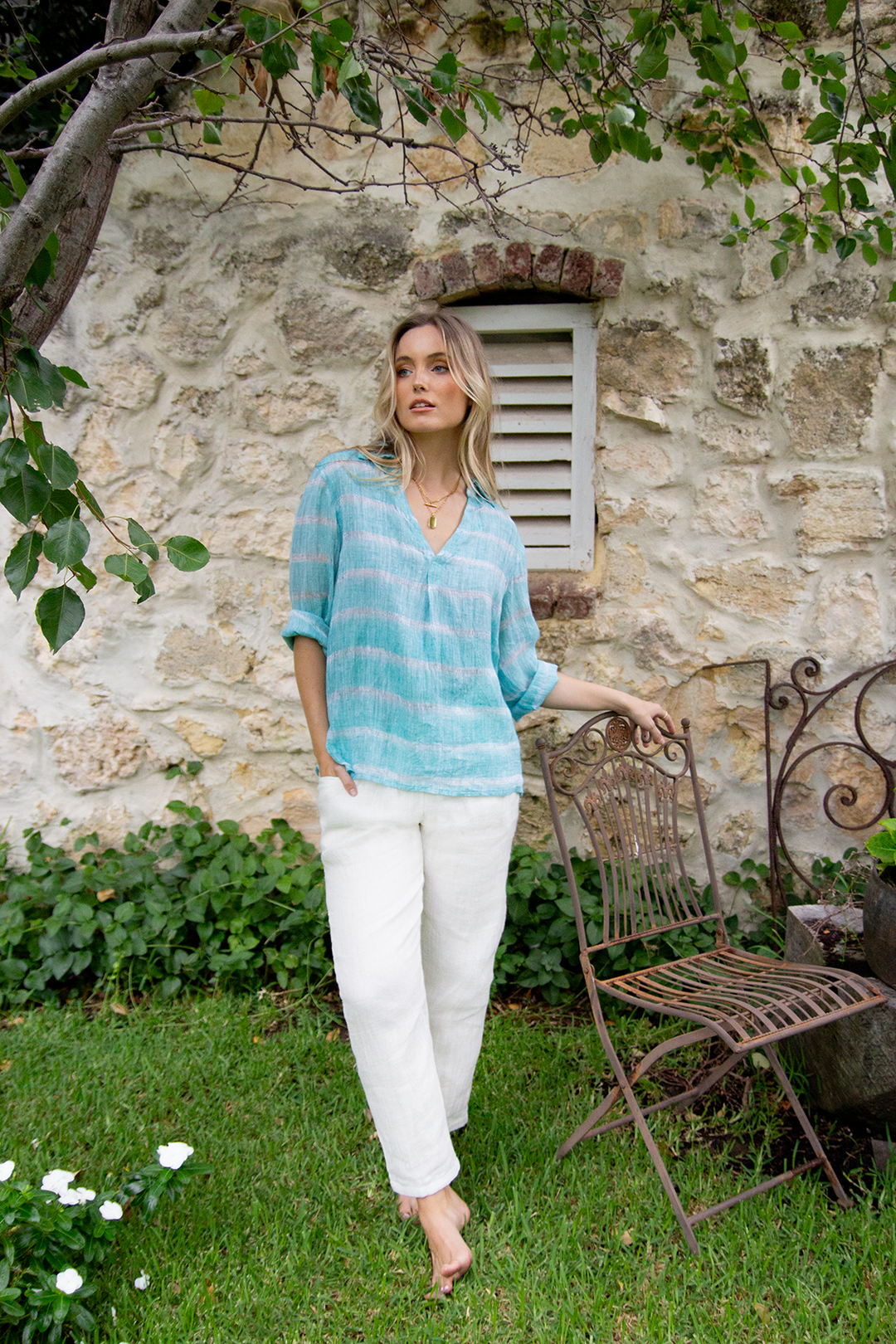 Scandi | Nora Linen Pant | White