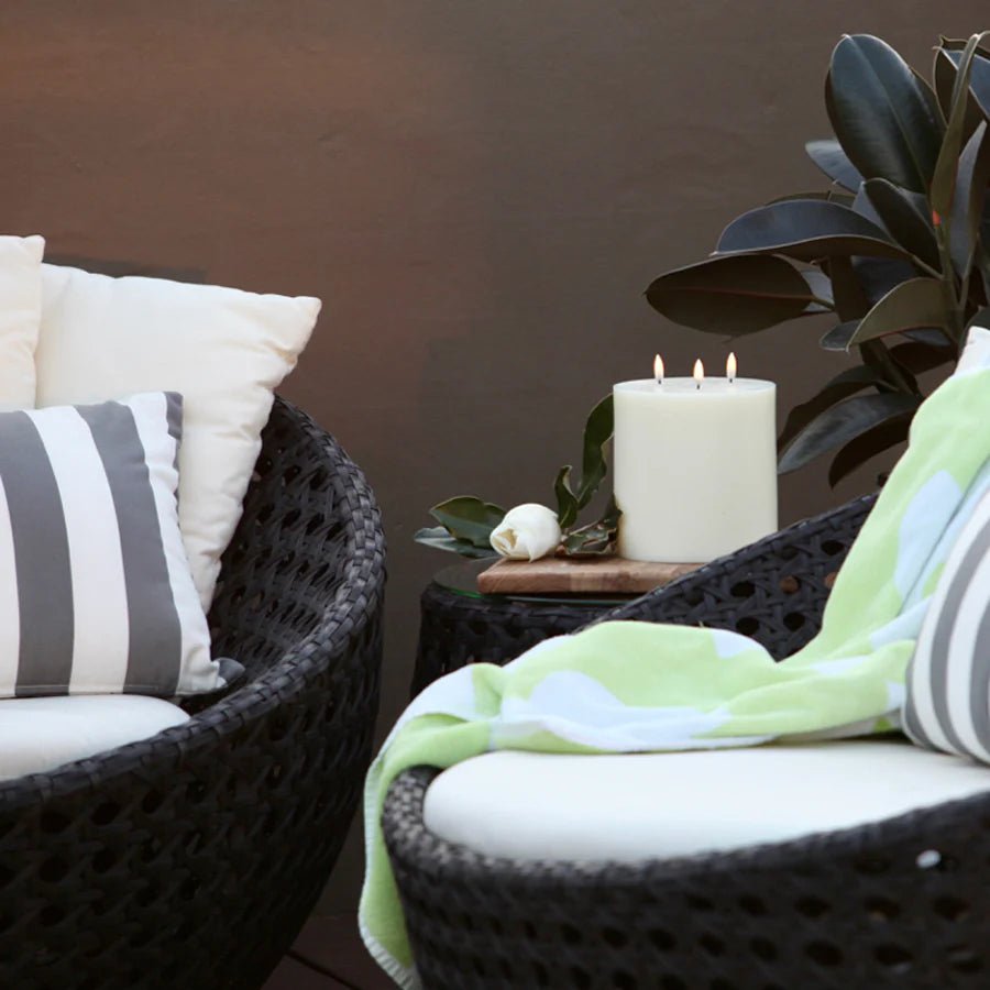 Nordic White Smooth Flameless Candle | Tri - Wick | Remote Controllable - Suzie Anderson Home